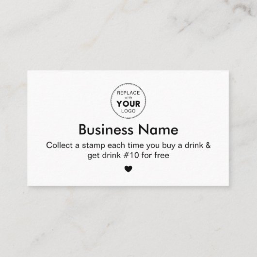 可愛いティール（緑がかった色）コーヒーカップあなたのロゴをプレーンにミニマル追加 ロイヤリティカード (裏面)