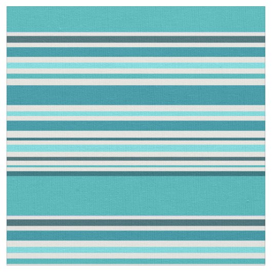 可愛いティール（緑がかった色） ストライプの ファブリック (クローズアップ)