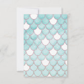 可愛いティール(緑がかった色)ピンクグリッターウォーターカラーマーメイドはかりで測 サンキューカード (裏面)