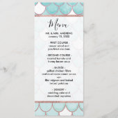 可愛いティール（緑がかった色）ピンクグリッターウォーターカラーマーメイドはかりで測 メニュー (正面)