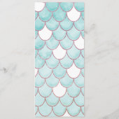 可愛いティール（緑がかった色）ピンクグリッターウォーターカラーマーメイドはかりで測 メニュー (裏面)