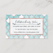 可愛いティール（緑がかった色）ピンクグリッターウォーターカラーマーメイドはかりで測 ロイヤリティカード (裏面)