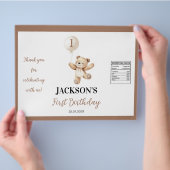 可愛いテディバルーンベーリー誕生日チップバッグラッパー チラシ (手)