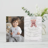 可愛いテディベアおむつ「ワイルドワン」第1誕生日 招待状 (スタンド正面)