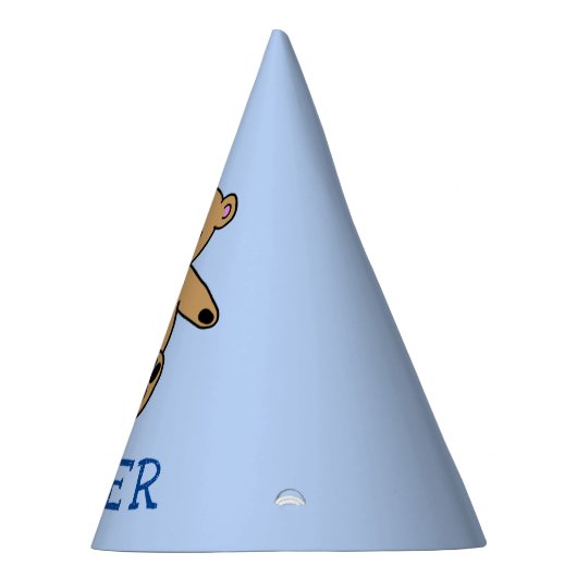 可愛いテディベアおもちゃブルーキッズバースデーパーティー パーティーハット (右)