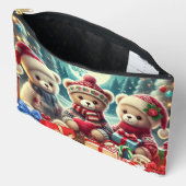 可愛いテディベアがメリークリスマス アクセサリーポーチ (見開き)