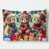 可愛いテディベアがメリークリスマス アクセサリーポーチ (裏面)