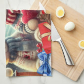 可愛いテディベアがメリークリスマス キッチンタオル (四つ折り)