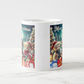 可愛いテディベアがメリークリスマス ジャンボコーヒーマグカップ (正面)