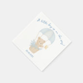 可愛いテディベアとパラシュート赤ちゃんシャワー スタンダードカクテルナプキン (角)