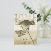 可愛いテディベアと花 – ポストカード (スタンド正面)