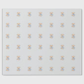 可愛いテディベアのギフトラップ入りパステルブルー ラッピングペーパー (フラット)