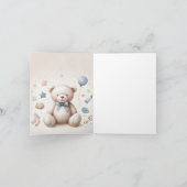 可愛いテディベアのフラットアナウンスメントカード 案内状 (内部)