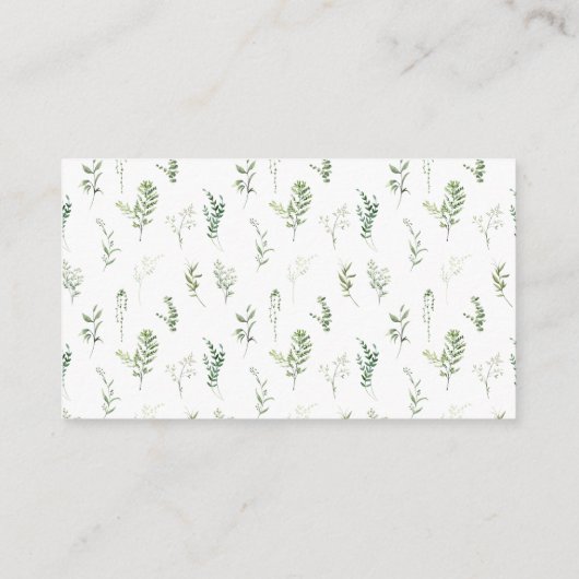 可愛いテディベアのベビーシャワー用の緑の本 エンクロージャーカード (裏面)