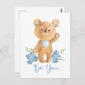 可愛いテディベアのモチベーション・カード ポストカード (正面/裏面)