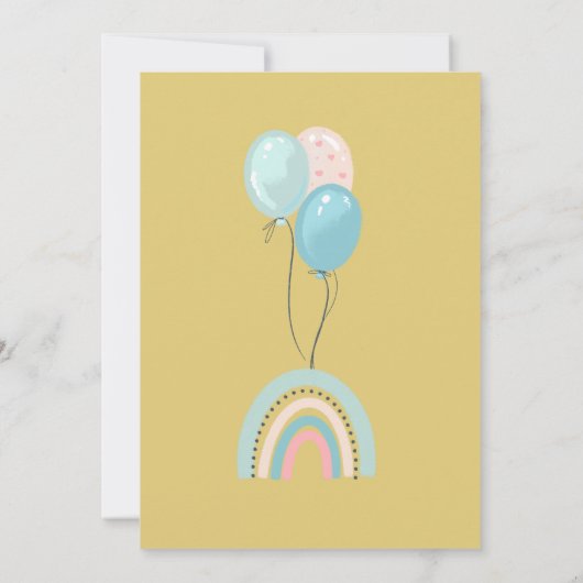 可愛いテディベアの最初の誕生日招待状。 招待状 (裏面)