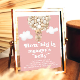 可愛いテディベアの風船ママの腹の大きさ ポスター