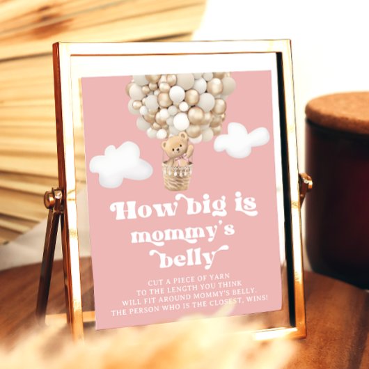 可愛いテディベアの風船ママの腹の大きさ ポスター