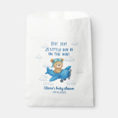 可愛いテディベアの飛行機ベビーシャワーのお気に入りバッグ フェイバーバッグ (正面)