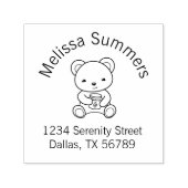可愛いテディベアはちみつ瓶のアーチアドレスを保持 セルフインキングスタンプ (デザイン)