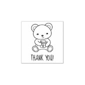 可愛いテディベアはちみつ瓶を持ってありがとう1x1 ラバースタンプ (インプリント)