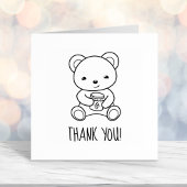 可愛いテディベアはちみつ瓶を持ってありがとう セルフインキングスタンプ