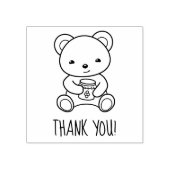 可愛いテディベアはちみつ瓶を持ってありがとう ラバースタンプ (インプリント)