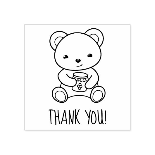 可愛いテディベアはちみつ瓶を持ってありがとう ラバースタンプ (インプリント)