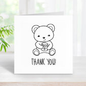 可愛いテディベアはちみつ瓶を持ってありがとう ラバースタンプ