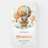 可愛いテディベアウッドランドバルーン水彩動物 横断幕 (縦)