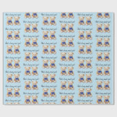 可愛いテディベアカスタムツインボーイズ赤ちゃんシャワー ラッピングペーパー (フラット)