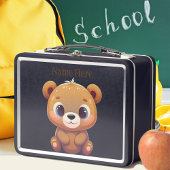 可愛いテディベアキッズ動物マンガグラフィック🧸 メタルランチボックス