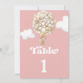 可愛いテディベアバルーンピンクのテーブル番号 (裏面)