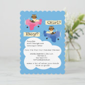 可愛いテディベアパイロット機性別リビール 招待状 (スタンド正面)