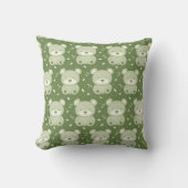 可愛いテディベアパターングリーンプラッシュベア クッション (正面)