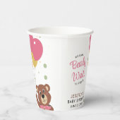 可愛いテディベアピンクと金ゴールドバルーン赤ちゃんシャワー 紙コップ (右)