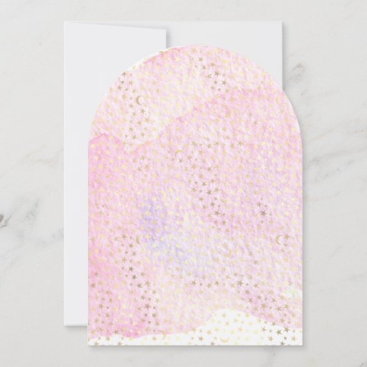 可愛いテディベアピンク飛行機アーチ赤ちゃんシャワー 招待状 (裏面)