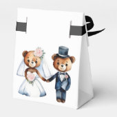 可愛いテディベアブライダル結婚カップル感謝していのあなた フェイバーボックス (裏面サイド)