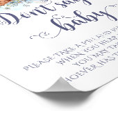 可愛いテディベアブルーバルーン言わないベビーゲーム ポスター (角)