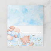 可愛いテディベアブルーボーイバプテスマ プレイスカード (外部開封)