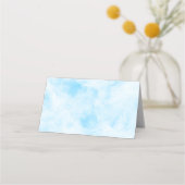 可愛いテディベアブルーボーイバプテスマ プレイスカード (裏面)