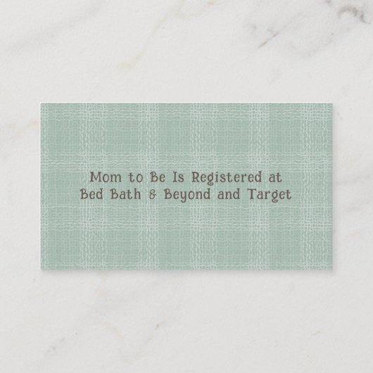 可愛いテディベアリースベビー名簿名刺 名刺 (裏面)