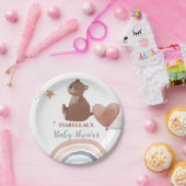 可愛いテディベアーアフリカ系アメリカ人の男の子のベビーシャワー ペーパープレート (パーティー)