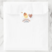 可愛いテディベアーアフリカ系アメリカ人の男の子のベビーシャワー ラウンドシール (バッグ)