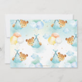 可愛いテディベアーズツインボーイズツインブルーベビーシャワー 招待状 (裏面)