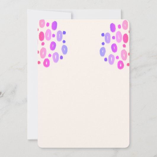 可愛いテディベアーピンクガール1st誕生日パーティー 招待状 (裏面)