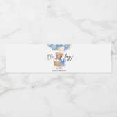 可愛いテディベアーブルーバルーン |男の子の赤ちゃんシャワー ペットボトルラベル (シングルラベル)