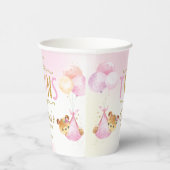 可愛いテディベアーベビーツインベビーガールズベビーシャワー 紙コップ (右)