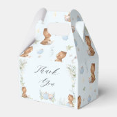 可愛いテディベアーベビーツインベビーシャワーHigh Teaパーティー フェイバーボックス (裏面サイド)