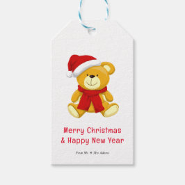可愛いテディベアーメリークリスマス ギフトタグ